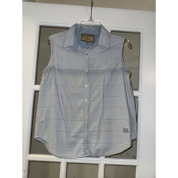 Bit & Bridle Womens Sleeveless Button Up Western Shirt Size Large Plaid - Picture 1 of 4